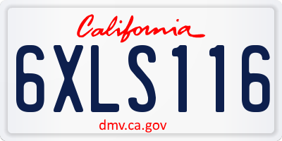 CA license plate 6XLS116