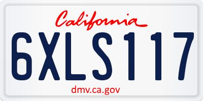 CA license plate 6XLS117