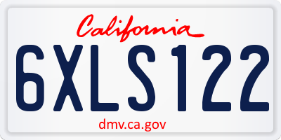 CA license plate 6XLS122