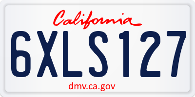CA license plate 6XLS127