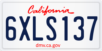 CA license plate 6XLS137