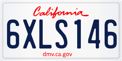 CA license plate 6XLS146
