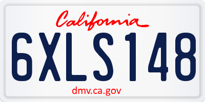 CA license plate 6XLS148