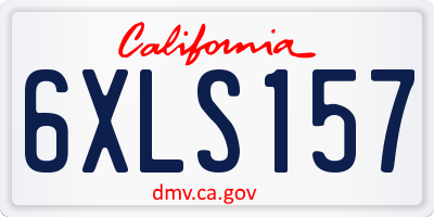 CA license plate 6XLS157