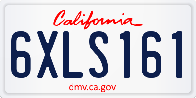 CA license plate 6XLS161