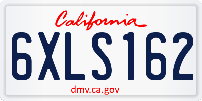 CA license plate 6XLS162