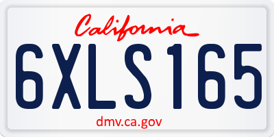 CA license plate 6XLS165