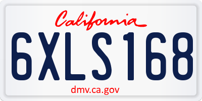 CA license plate 6XLS168