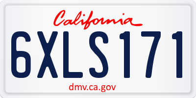 CA license plate 6XLS171