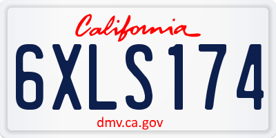 CA license plate 6XLS174