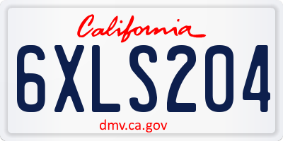 CA license plate 6XLS204