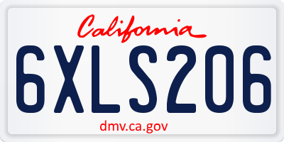CA license plate 6XLS206
