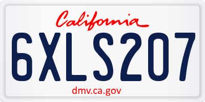 CA license plate 6XLS207