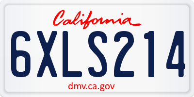 CA license plate 6XLS214