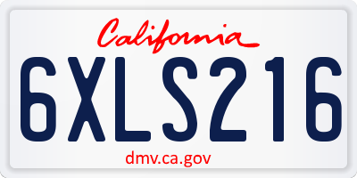 CA license plate 6XLS216