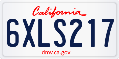 CA license plate 6XLS217