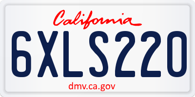 CA license plate 6XLS220