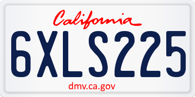 CA license plate 6XLS225
