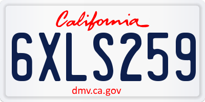 CA license plate 6XLS259