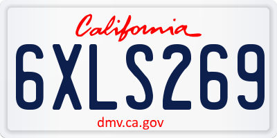 CA license plate 6XLS269