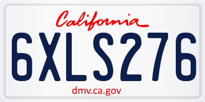CA license plate 6XLS276