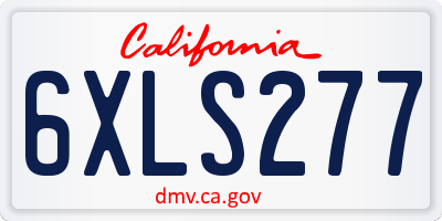 CA license plate 6XLS277