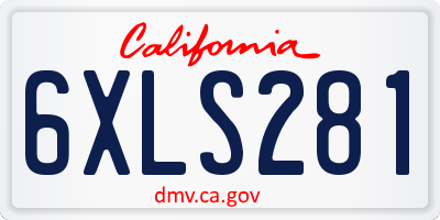 CA license plate 6XLS281