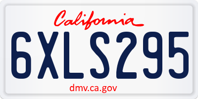 CA license plate 6XLS295