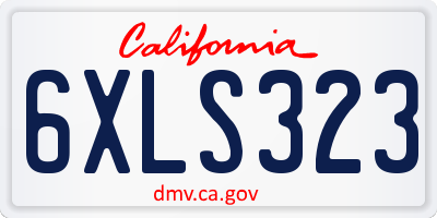 CA license plate 6XLS323