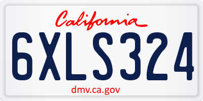 CA license plate 6XLS324