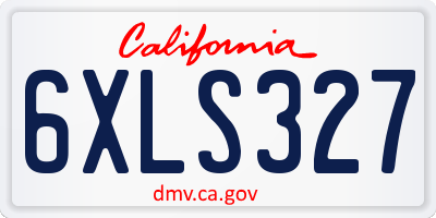 CA license plate 6XLS327