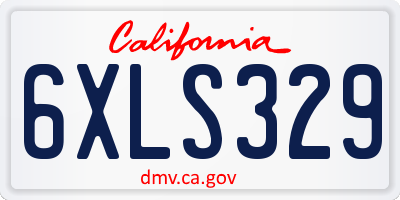 CA license plate 6XLS329