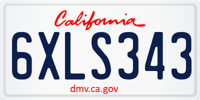 CA license plate 6XLS343