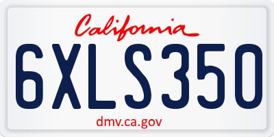 CA license plate 6XLS350
