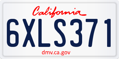 CA license plate 6XLS371