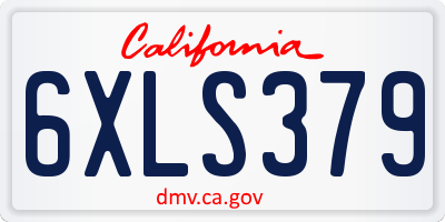 CA license plate 6XLS379
