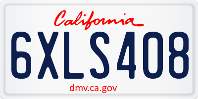 CA license plate 6XLS408