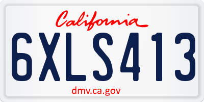 CA license plate 6XLS413