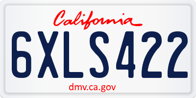 CA license plate 6XLS422