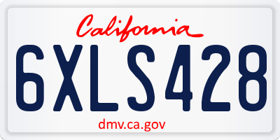 CA license plate 6XLS428