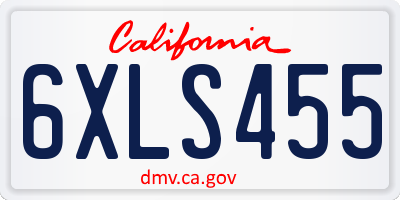 CA license plate 6XLS455