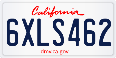 CA license plate 6XLS462