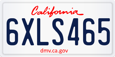 CA license plate 6XLS465