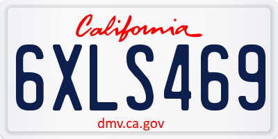 CA license plate 6XLS469