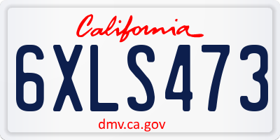 CA license plate 6XLS473