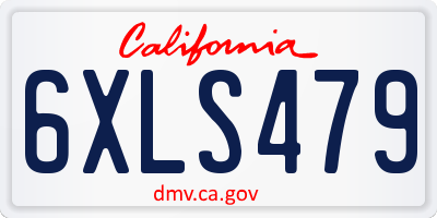 CA license plate 6XLS479