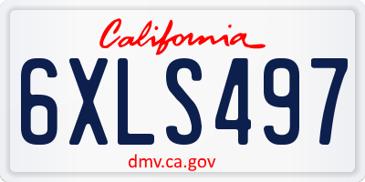 CA license plate 6XLS497