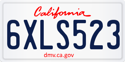 CA license plate 6XLS523