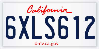 CA license plate 6XLS612