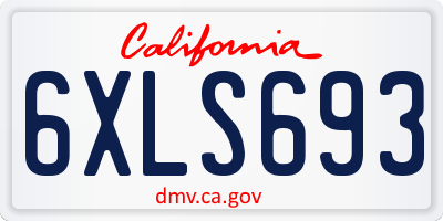 CA license plate 6XLS693